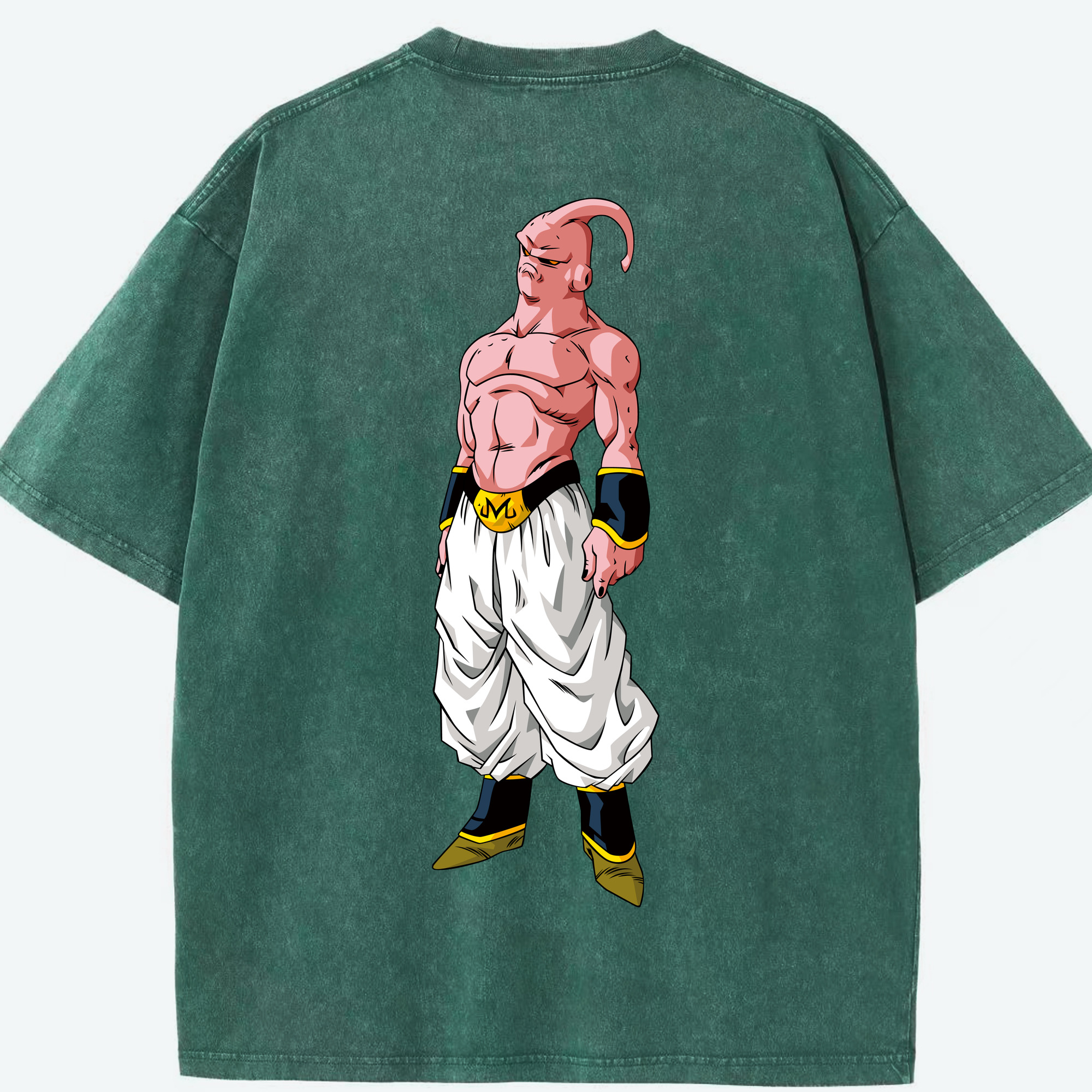 （画像用） ドラゴンボール 魔人ブウ DRAGON BALL Majin Buu 綿100% ヴィンテージ風 半袖Tシャツ（背面プリント）